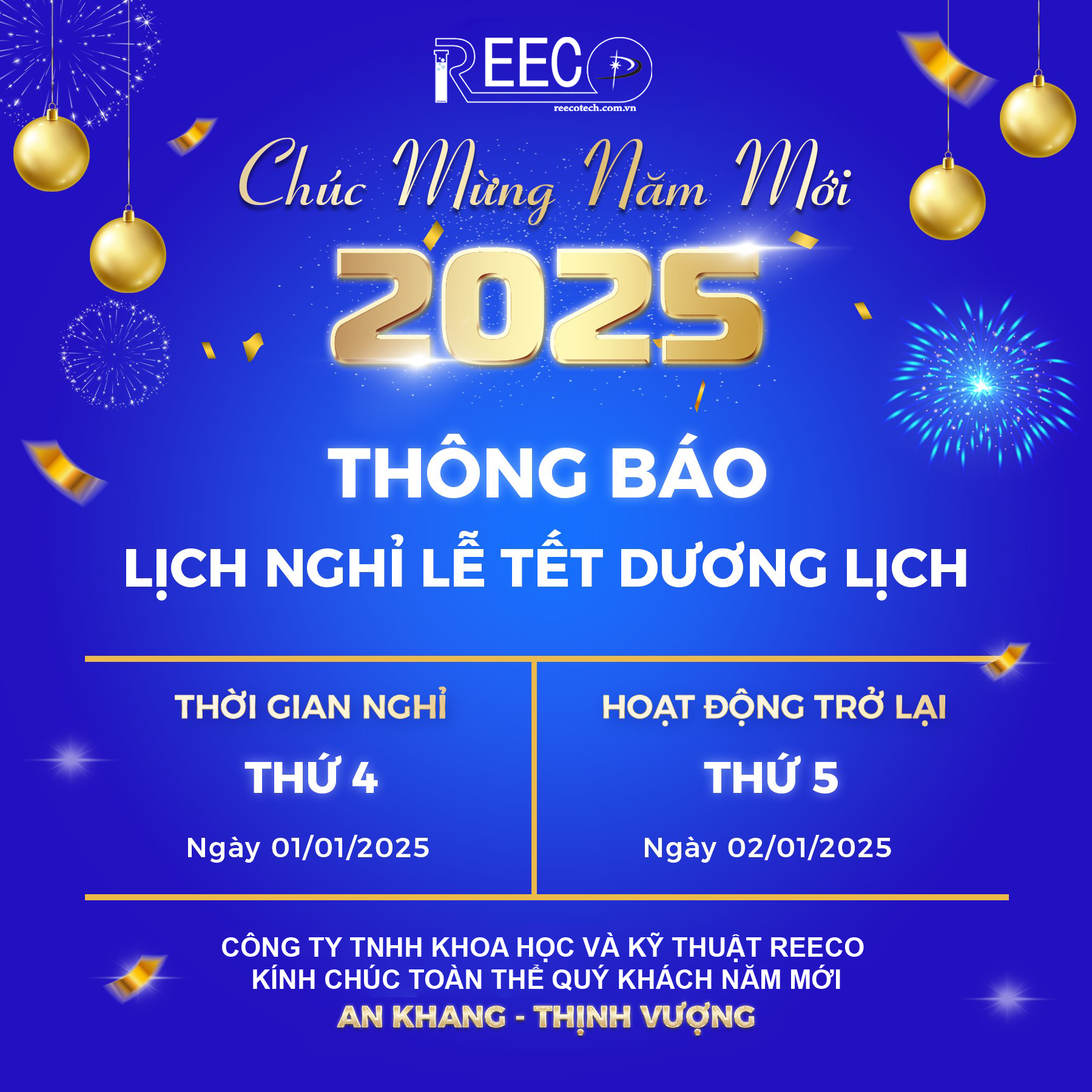 Thông báo nghỉ tết dương lịch 2025